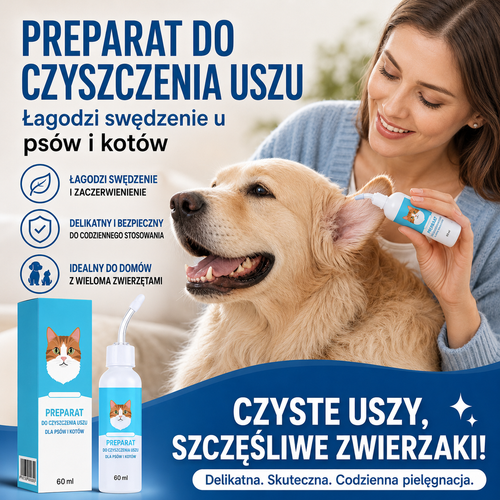 🔥 Dzisiaj RABAT 50% | CureVivo® Środek do czyszczenia uszu dla psów i kotów 👩‍🔬Delikatna naturalna pielęgnacja uszu z ekstraktami roślinnymi 🌿