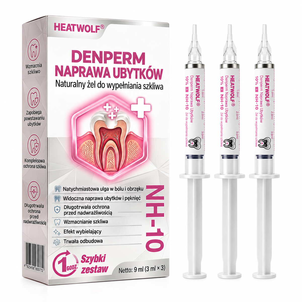 HEATWOLF® DenPerm Żel do wypełniania ubytków zębowych i regeneracji naturalnego szkliwa zębów